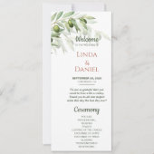 オリーブ枝水彩素朴結婚式 プログラム (正面)