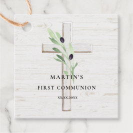 オリーブ枝白木十字第一聖餐式 フェイバータグ