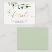 オリーブ枝結婚のWebサイトのエンクロージャカード エンクロージャーカード (正面/裏面)