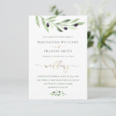 オリーブ枝結婚式招待状 招待状 (スタンド正面)