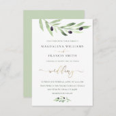 オリーブ枝結婚式招待状 招待状 (正面/裏面)