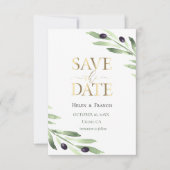 オリーブ枝 |招待を保存する 招待状 (正面)