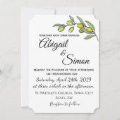 オリーブ枝。結婚式招待状。 招待状 (正面)