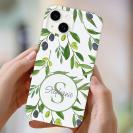 オリーブ柄 モノグラム グリーン ウォーターカラー Case-Mate iPhone 14ケース