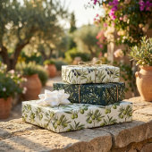 オリーブ植物の枝：自然インスパイア-デザイン ラッピングペーパーシート