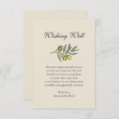 オリーブ植物願い。トスカーナスタイル結婚ズ エンクロージャーカード (正面/裏面)