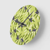 オリーブ模様 ラウンド壁時計 (傾斜)