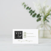 オリーブ水彩のロゴと写真ソーシャルメディア 名刺 (スタンド正面)