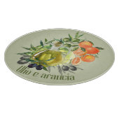 オリーブ油とオレンジ カッティングボード (角)