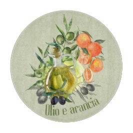 オリーブ油とオレンジ カッティングボード