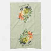 オリーブ油とオレンジ キッチンタオル (縦)