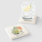 オリーブ油とオレンジ ストーンコースター (横)