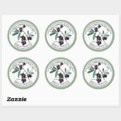 オリーブ油とヴィンテージオリーブイラストレーションシール ラウンドシール (シート)