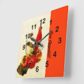 オリーブ油は料理の静物画をびん詰めにします スクエア壁時計 (傾斜)