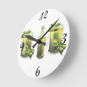 オリーブ油キッチンウォールクロック ラウンド壁時計 (傾斜)