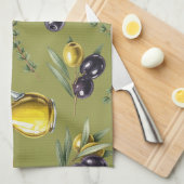 オリーブ油バイナターシャアメリカ キッチンタオル (四つ折り)