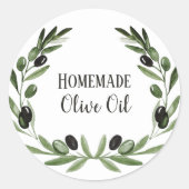 オリーブ油ボトル包装テンプレートプライベートラベル ラウンドシール (正面)