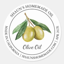 オリーブ油モダンラベル ラウンドシール