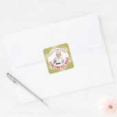 オリーブ油女性シェフキッチンまたは食品ギフトラベル ラウンドシール (封筒)