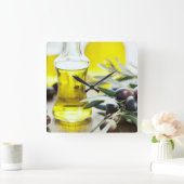 オリーブ油時計 スクエア壁時計 (ホーム)