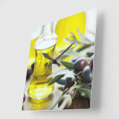 オリーブ油時計 スクエア壁時計 (傾斜)