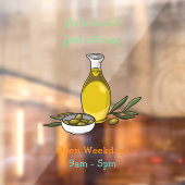 オリーブ油漫画イラストレーション ウィンドウサイン (シート2)