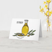 オリーブ油漫画イラストレーション カード (黄色い花)
