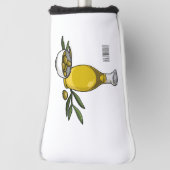 オリーブ油漫画イラストレーション ゴルフヘッドカバー (回転90)