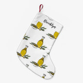 オリーブ油漫画イラストレーション スモールクリスマスストッキング (正面 (吊り時))