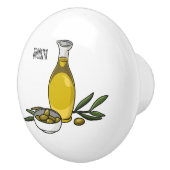 オリーブ油漫画イラストレーション セラミックノブ (右)