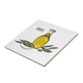 オリーブ油漫画イラストレーション タイル (側面)