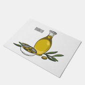 オリーブ油漫画イラストレーション ドアマット (アングル)