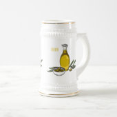 オリーブ油漫画イラストレーション ビールジョッキ (正面右)