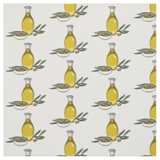 オリーブ油漫画イラストレーション ファブリック (見本)