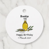 オリーブ油漫画イラストレーション フェイバータグ (裏面)