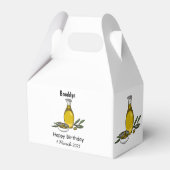 オリーブ油漫画イラストレーション フェイバーボックス (裏面サイド)