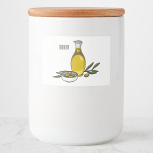 オリーブ油漫画イラストレーション フードラベル