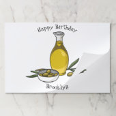 オリーブ油漫画イラストレーション ペーパーパッド (折り畳み)