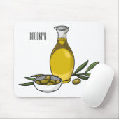 オリーブ油漫画イラストレーション マウスパッド (マウス)