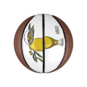 オリーブ油漫画イラストレーション ミニバスケットボール (縦)