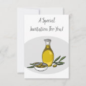 オリーブ油漫画イラストレーション 招待状 (裏面)