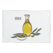 オリーブ油漫画イラストレーション 枕カバー (裏面)