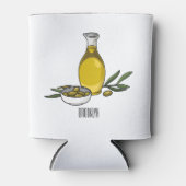 オリーブ油漫画イラストレーション 缶クーラー (正面)