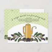 オリーブ油缶オリーブ料理クックブックレシピカード ポストカード (正面/裏面)