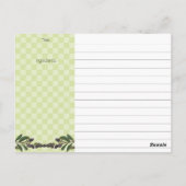 オリーブ油缶オリーブ料理クックブックレシピカード ポストカード (裏面)