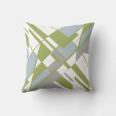 オリーブ灰色のシェードを白い幾何学的な十字形 クッション (裏面)
