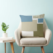 オリーブ灰色の青い幾何学的パターン クッション (椅子)