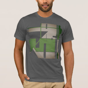 オリーブ灰色メタリック南西インスパイア-抽象芸術 Tシャツ
