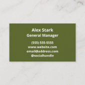 オリーブ無地のグリーン名刺 名刺 (正面)