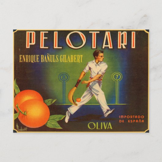 オリーブ用クスペインのレイトラベルプリント付きポストカード ポストカード (正面)